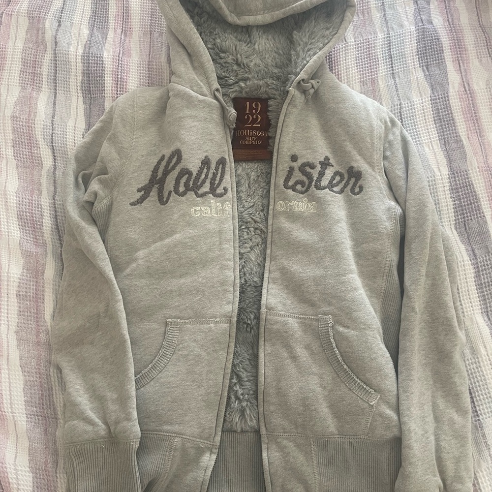 Hollister Gray Sherpa-Lined Jacket